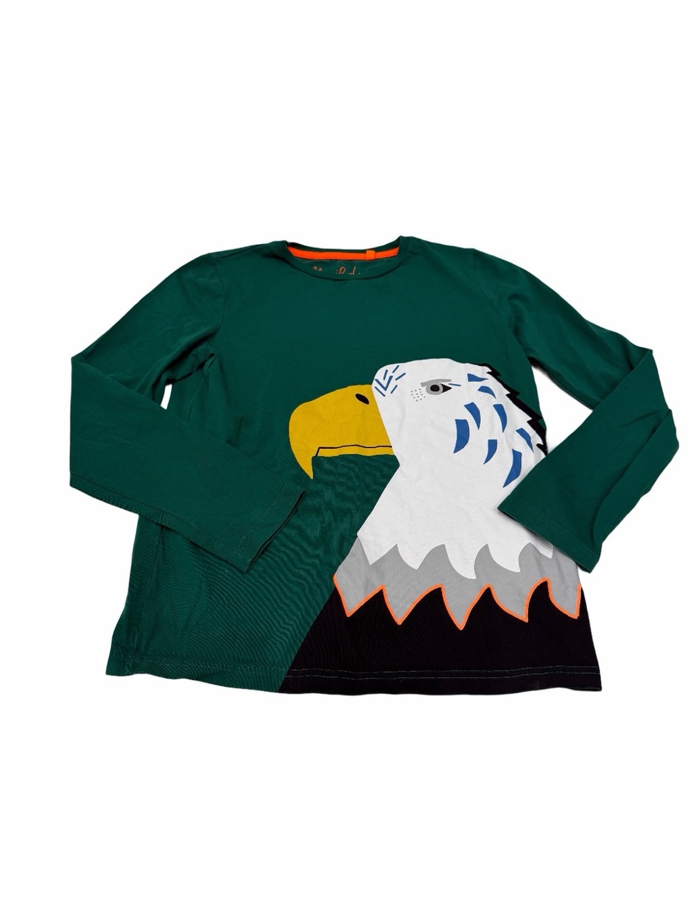 Mini Boden Boy Top Long Sleeve Green Eagle Size 11/12
